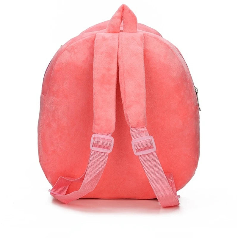 Mochila escolar infantil de pelúcia com desenho animado para crianças escolares de jardim de infância