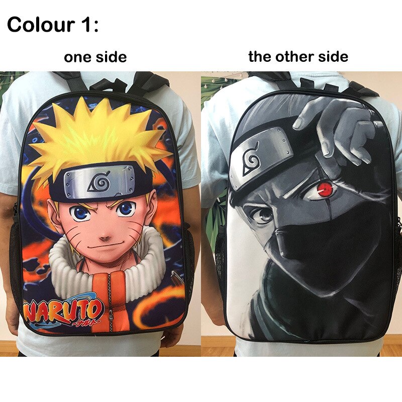 Bandai Mochila dupla face 3D nova impressa Naruto