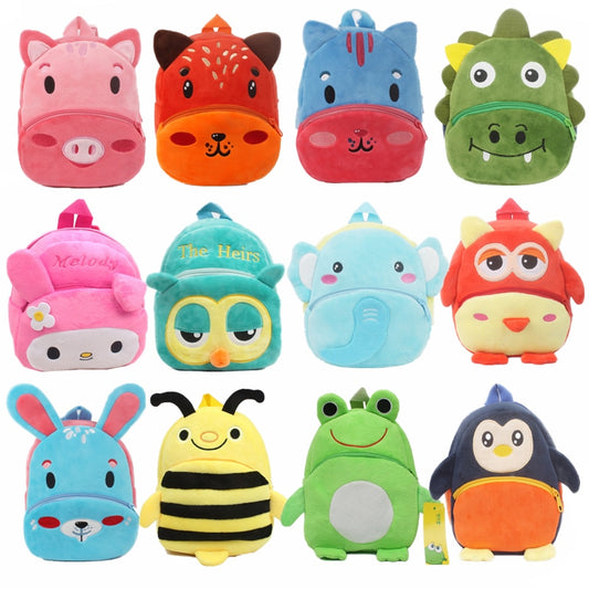 Mini mochila infantil escolar 3d de desenhos animados de pelúcia