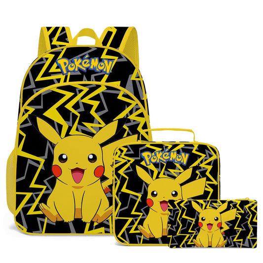 Kit escolar infantil do Pokémon 3 peças bolsa+estojo+mochila