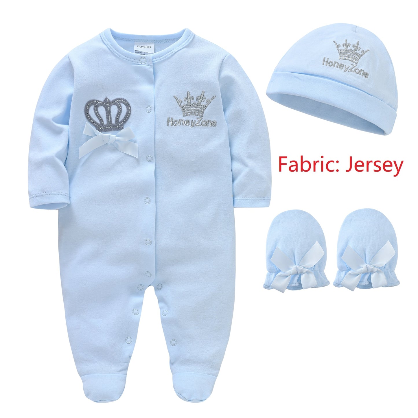 Conjunto de roupas para bebês recém-nascidos, luva + macacão + gorro